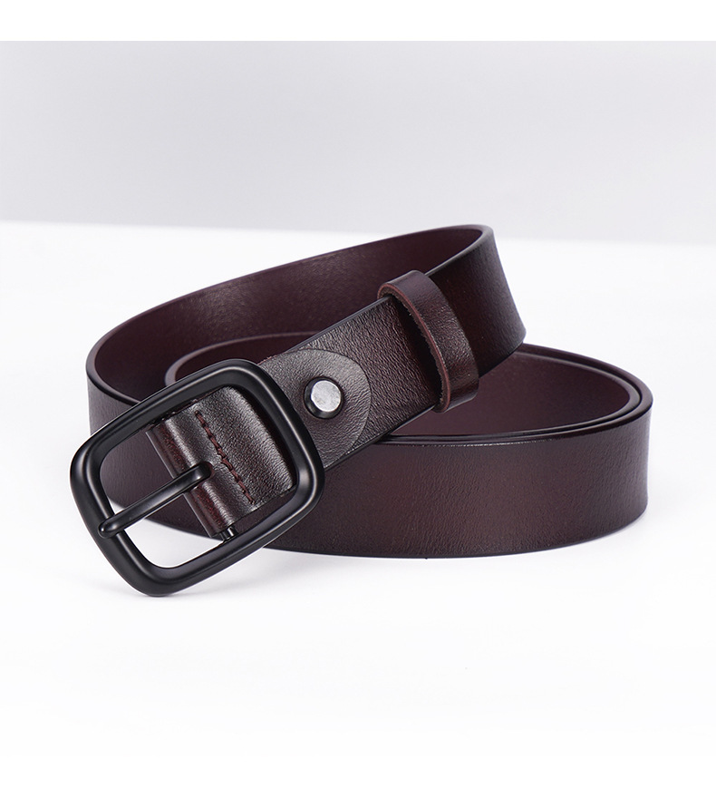 真皮皮带女时尚百搭牛仔裤带女简约纯牛皮针扣商务休闲女士腰带女详情14