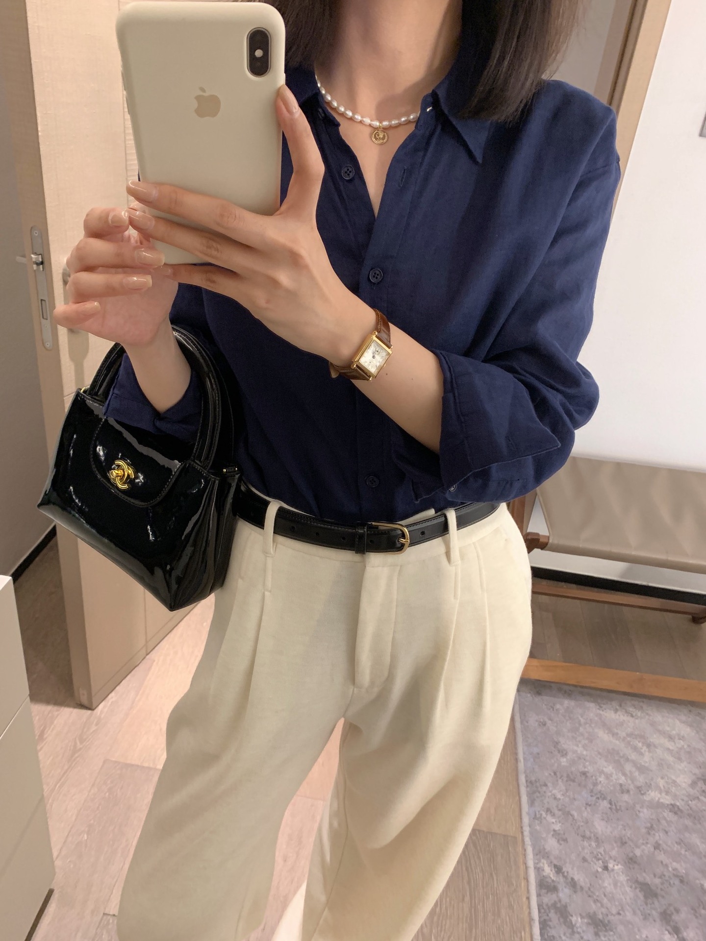 020810 春季新款女士刺绣亚麻平纹纯色简约宽松通勤舒适衬衣衬衫详情35