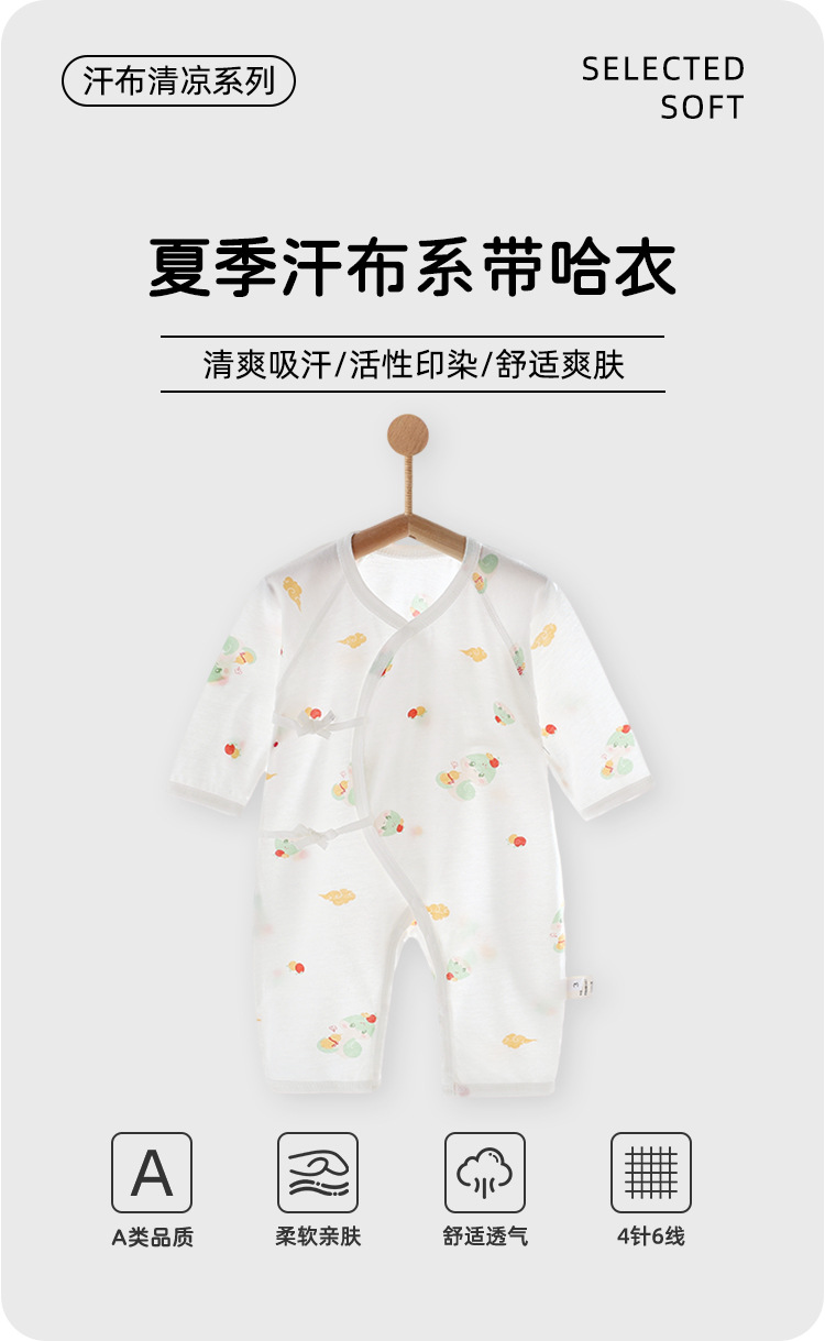 Baby jumpsuit, pure cotton Class a summer thin long-sleeved jumpsuit, baby clothes, butterfly clothes, newborn clothes pic 2