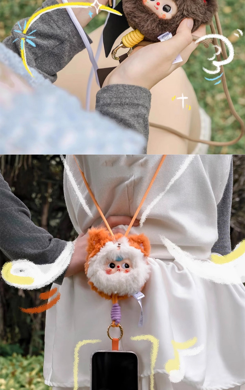 娃三岁手机挂绳挂件卡通毛绒盲盒可爱网红潮流潮玩摆件批发详情4