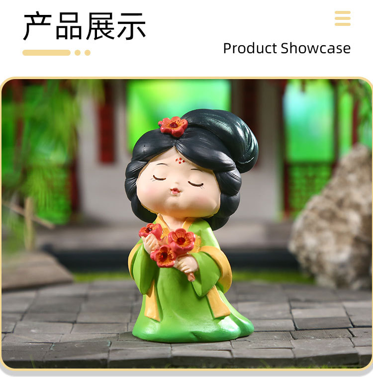Tang Palace Night Banquet, national trend ancient style, Tang Dynasty Ever-Bright City, cute doll ornaments, home and office desk small ornaments pic 13