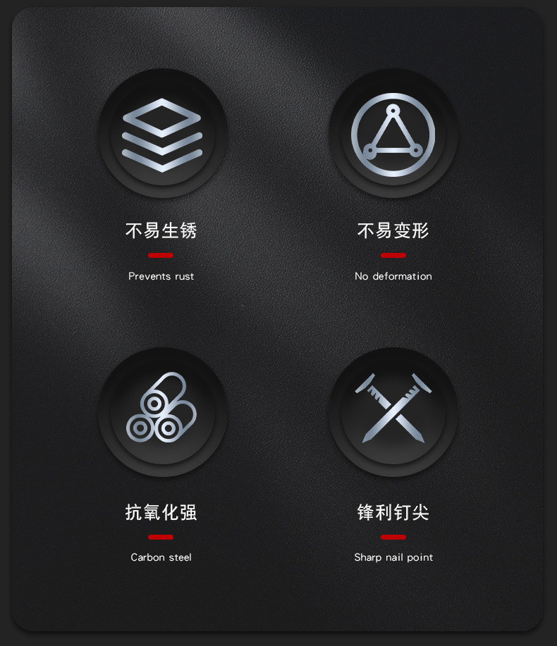 加硬射钉水泥钢钉空调钢钉子广告钉挂画钉高强度工地射钉32-62mm详情2