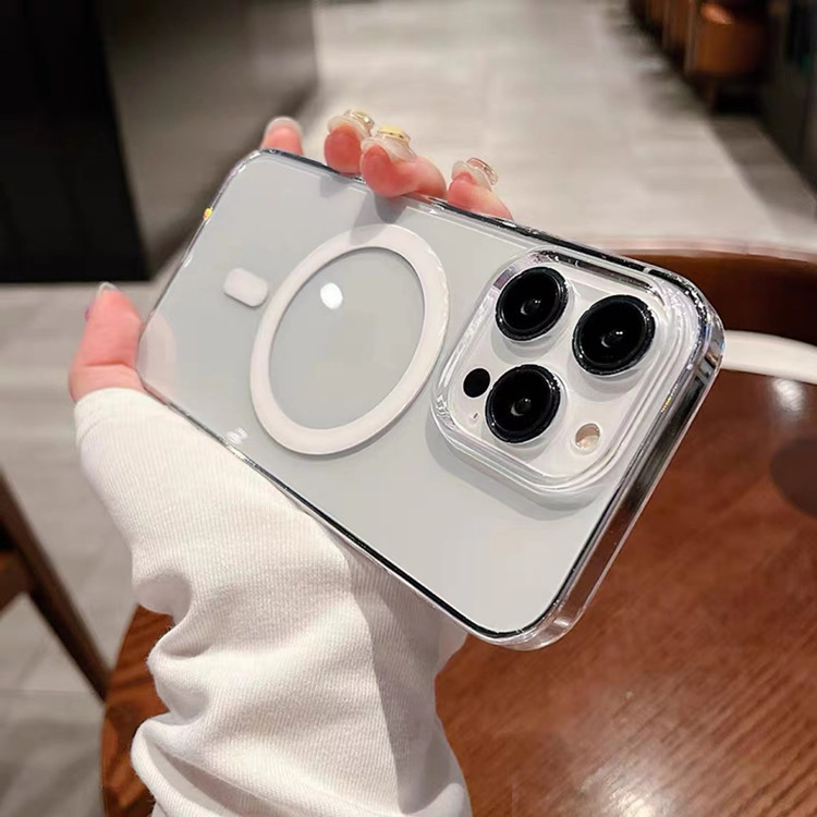 Magnetic phone case for iPhone 15, acrylic transparent protective case for iPhone 13, and magnetic wireless charging case for iPhone 12 pic 9