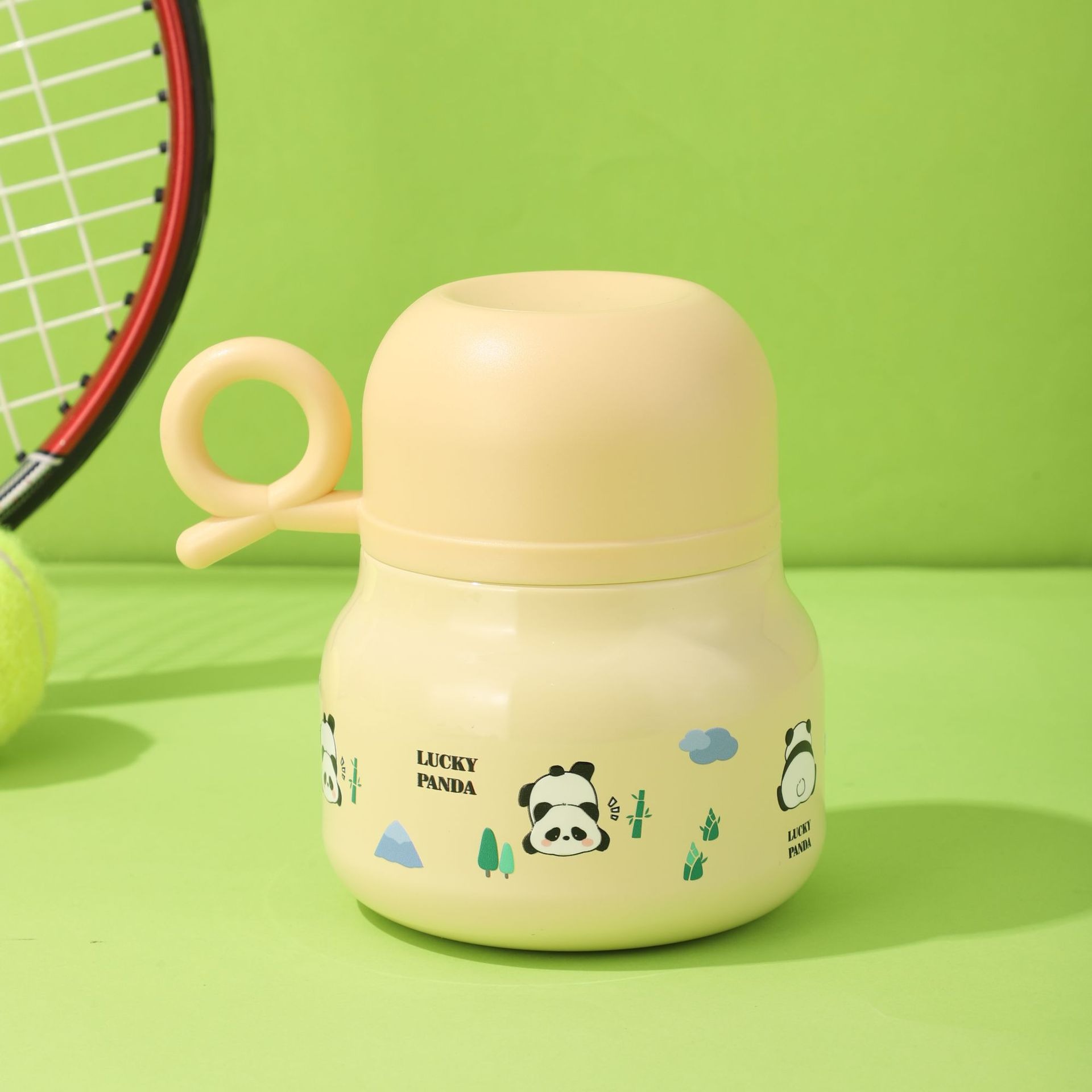 国潮产品316不锈钢熊猫泡泡焖烧杯可爱女生高颜值保温杯双层带杯勺批发详情4