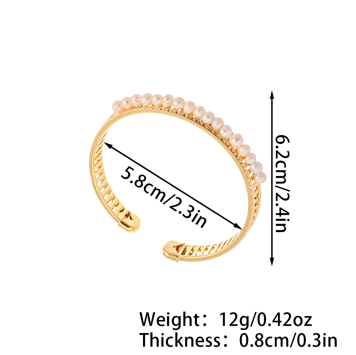 Nasha high-quality heavy industry freshwater pearl bracelet, high version enamel copper plated 18K real gold jewelry bracelet pic 2