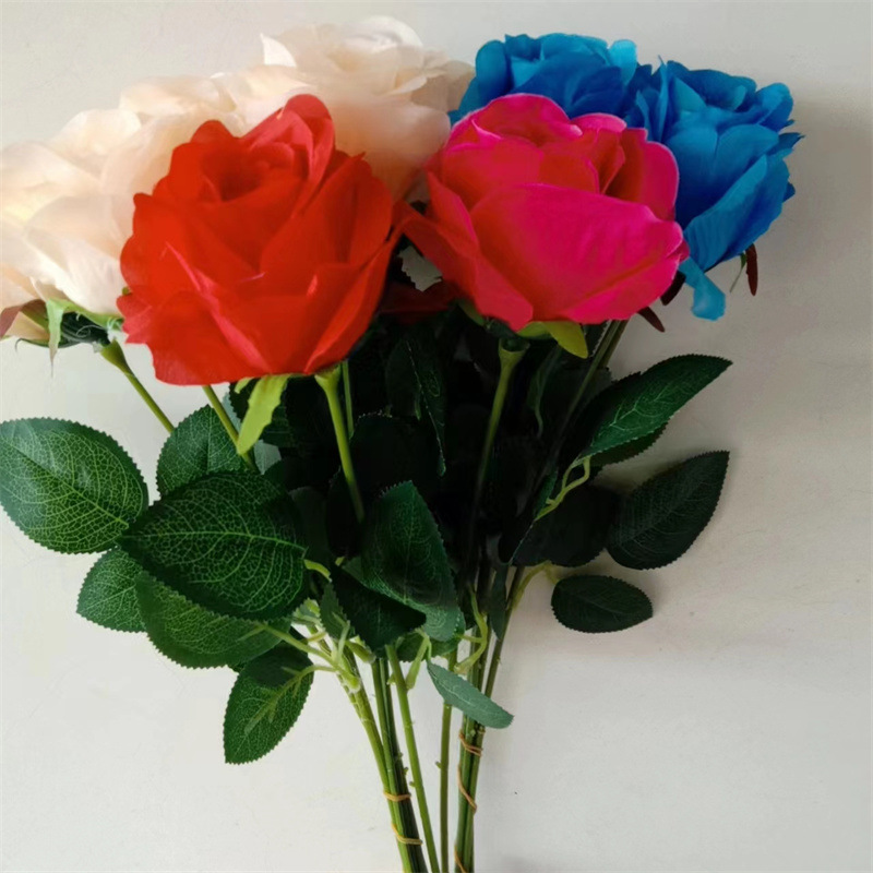 现货发光玩具七夕情人节玫瑰花礼物七彩玫瑰花彩色仿真玫瑰花束详情18
