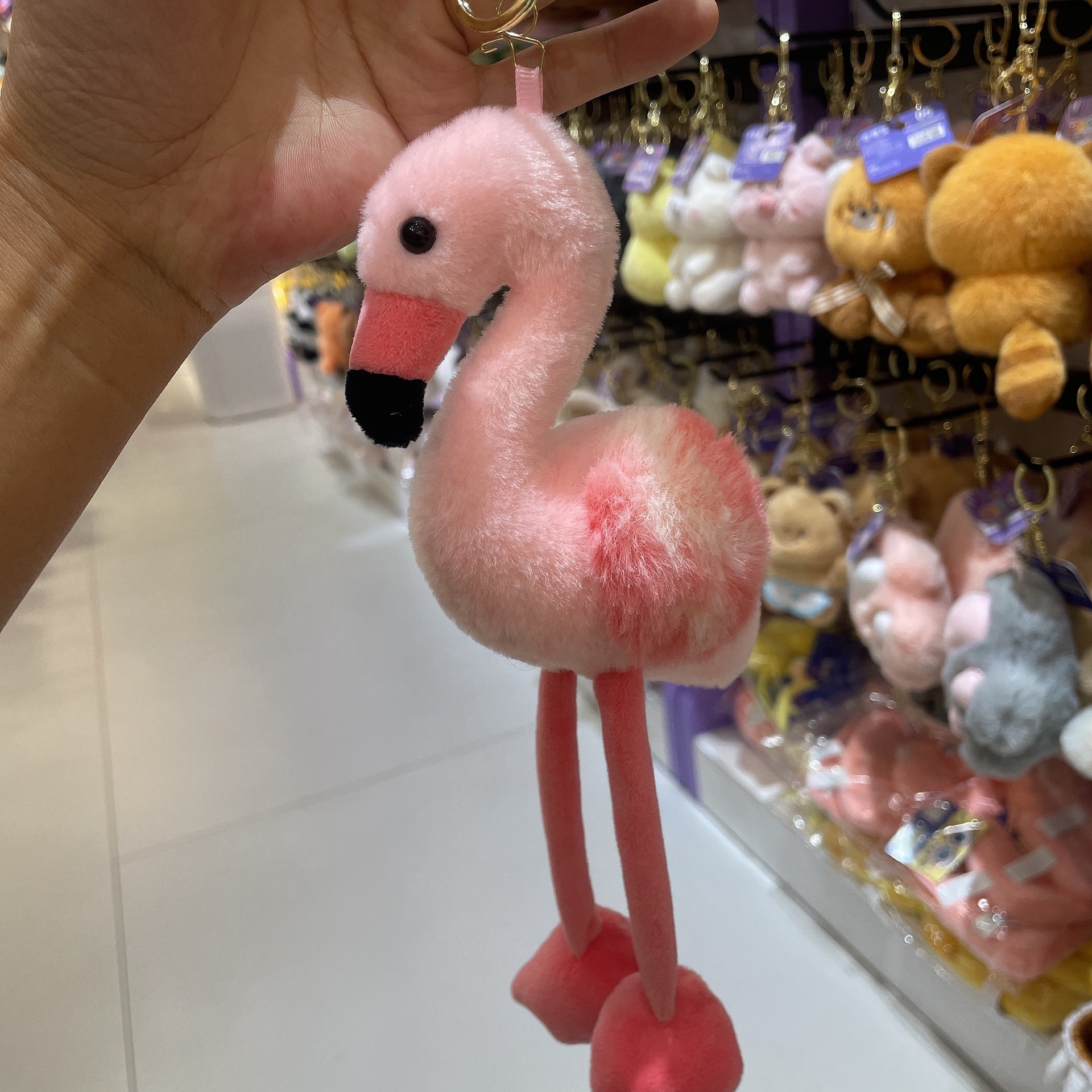 Cross-border simulation plush flamingo doll pendant, girlish heart bag, all-in-one decorative figurine, claw machine doll pic 3