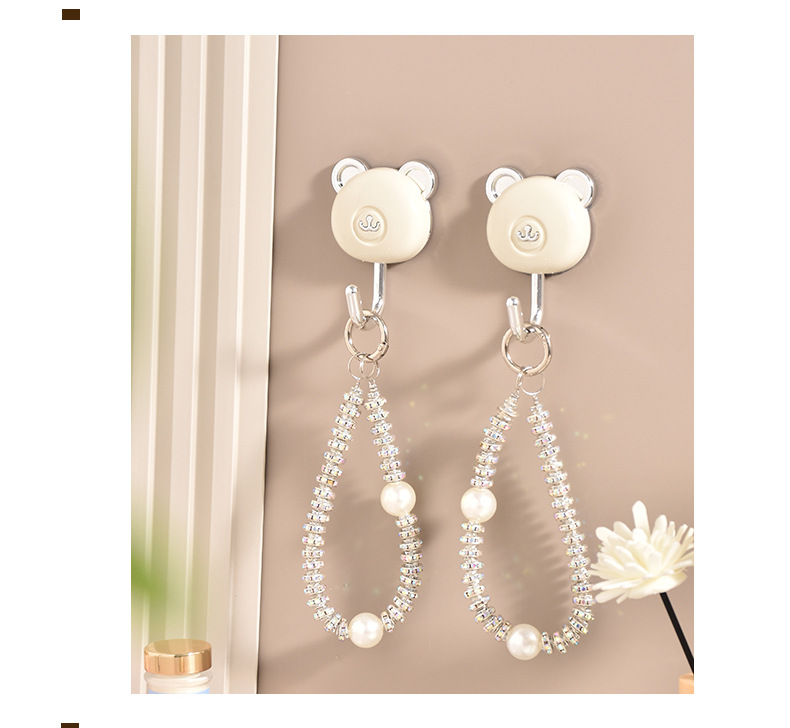 Guanghua Light Luxury Big White Bear Hook, brand-new electroplated, scratch-free, moisture-proof, non-perforating, strong load-bearing adhesive hook for clothes and towels pic 13