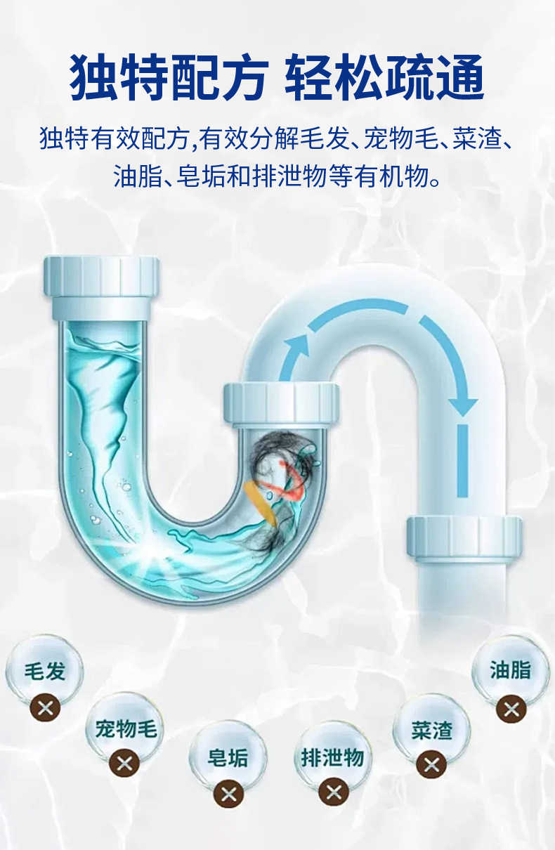 Pipe cleaning agents are widely used for daily maintenance and are always available at home. Factory direct sales pic 5