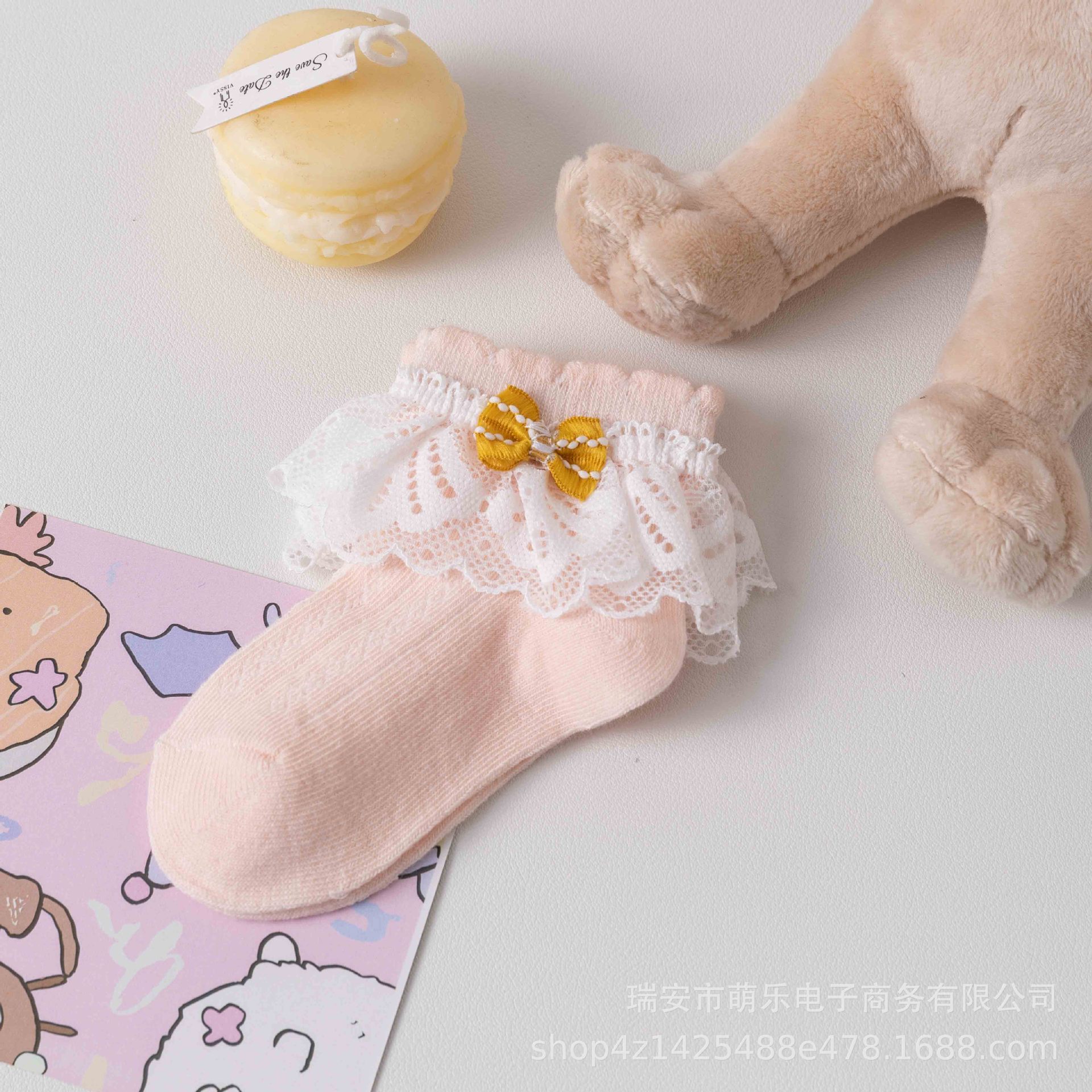 新生婴儿女童蕾丝花边袜棉透气舒适网眼薄款蝴蝶结花边宝宝袜详情24