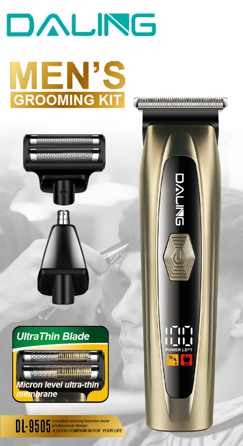DALINGd darling DL-9505 profesional hombre 3in1 kit de aseo eléctrico para peluquería corte de pelo corte eléctrico pusher pic 2