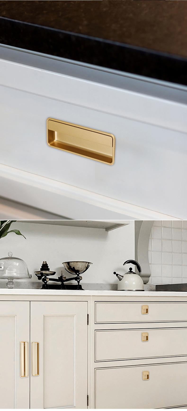 黑色隐形拉手嵌入式暗装柜门衣柜抽屉金色现代简约谷仓移门把手详情10