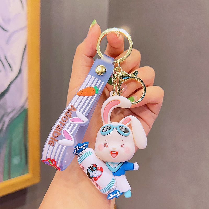 Cute cartoon milk candy rabbit keychains, creative gifts, trendy toys, car keys, exquisite bags and pendants for men and women pic 6