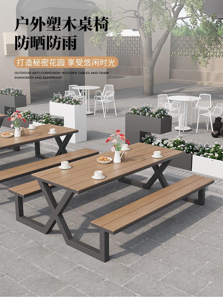 Star Factory outdoor connected park table and chair sets, garden courtyard seats, outdoor benches for scenic spots, square outdoor tables and chairs pic 1