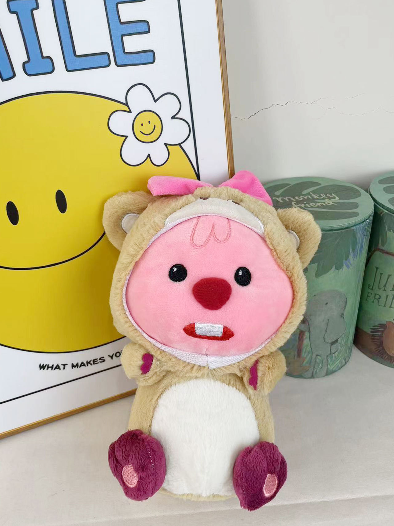 loopy公仔粉色海狸玩偶网红露比毛绒玩具礼物娃娃批发婚庆抛洒详情4