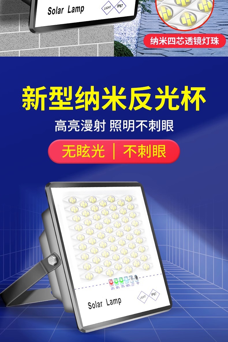 Solar outdoor garden lamps, ultra-bright hanging lamps, new rural lighting floodlights, high-power indoor and outdoor street lamps factory pic 2