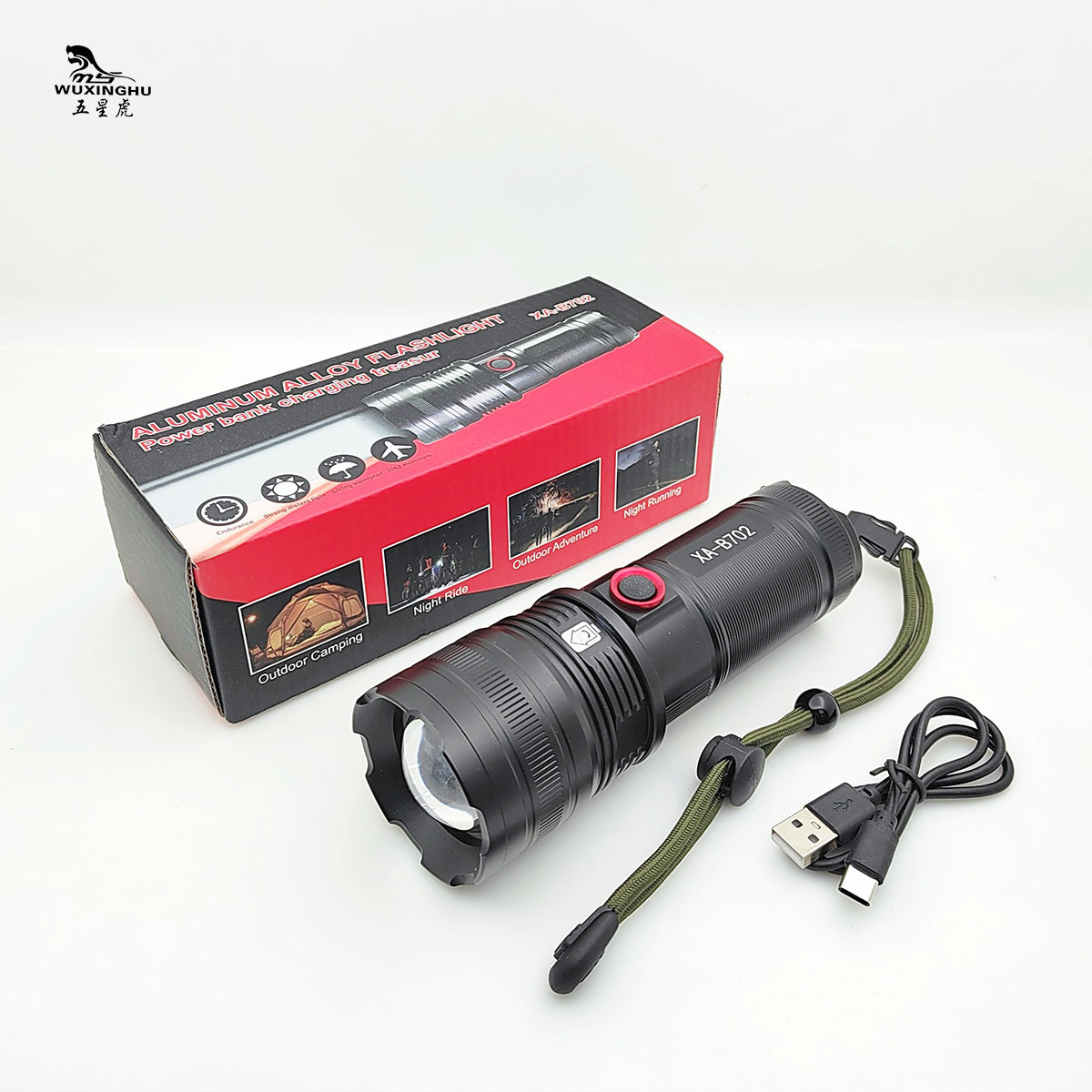 B702 White laser aluminum alloy flashlight, zoom charging with output, gift box set, special laser lamp for lighting fixtures pic 9