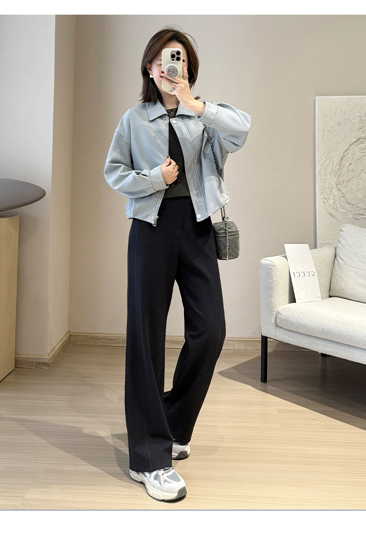 Spring/Summer 2025 Silk Australian cotton denim casual pants for women, Lyocell micro-elastic anti-wrinkle double-cut line style narrow wide-leg pants pic 19