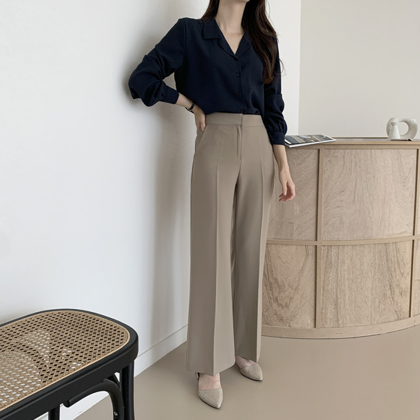 Korean chic2025 Spring/Summer simple solid color elegant suit collar chiffon shirt, French gentle long-sleeved shirt for women pic 12