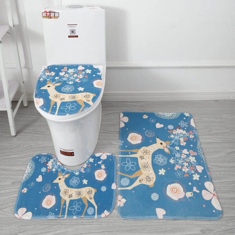 Entrance carpet, absorbent floor mat, thickened door mat, floor mat, staircase anti-slip mat, toilet and bathroom three-piece set in stock for wholesale pic 15