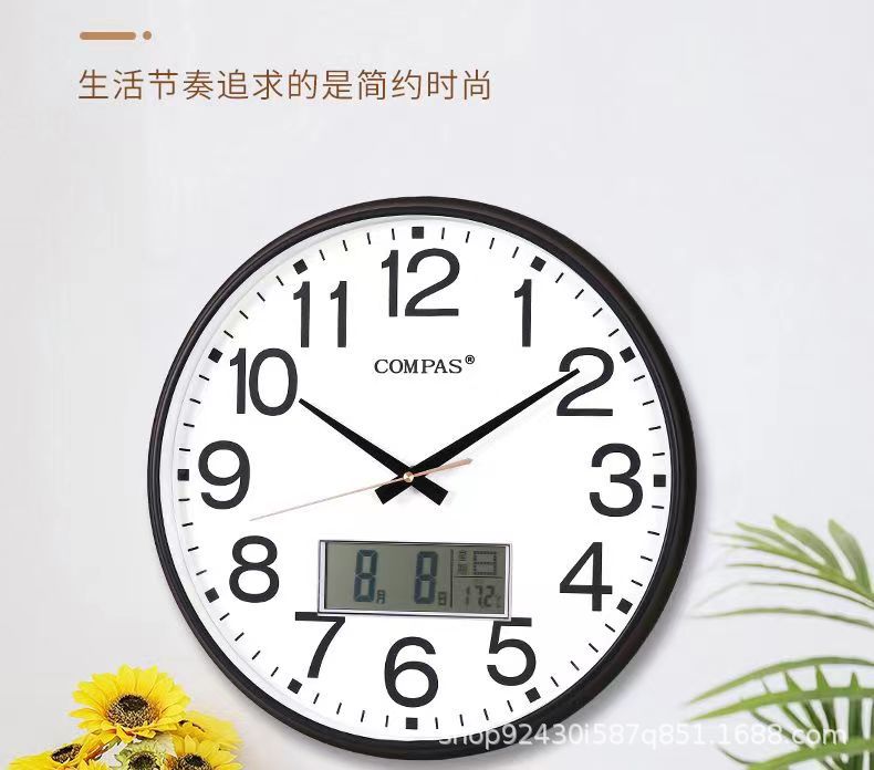 康巴丝静音挂钟客厅钟表创意现代简约挂表时钟挂墙时尚石英钟家用详情14