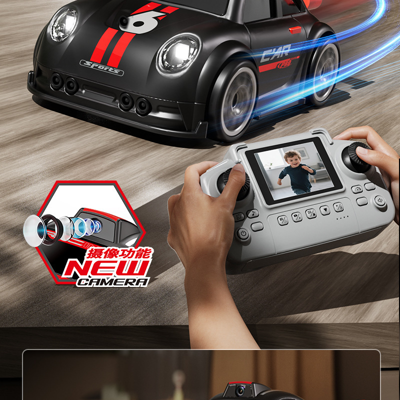 Cross-border remote control MINI car camera and photo cartoon Q-version mini screen control racing drifting C6 remote control car toy pic 2