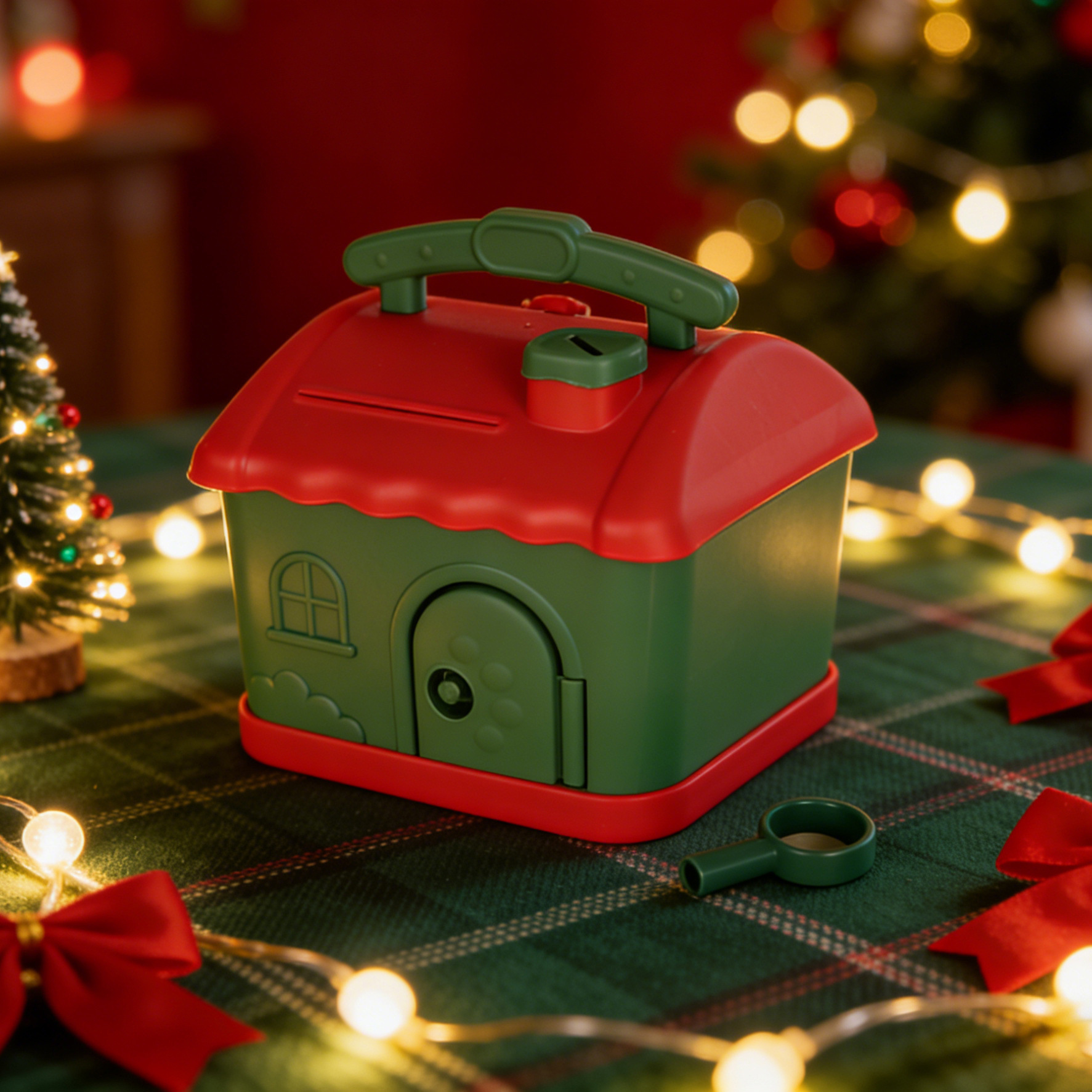 新款圣诞节平安夜礼物收纳盒儿童小孩子储蓄罐平安果苹果包装礼盒详情5