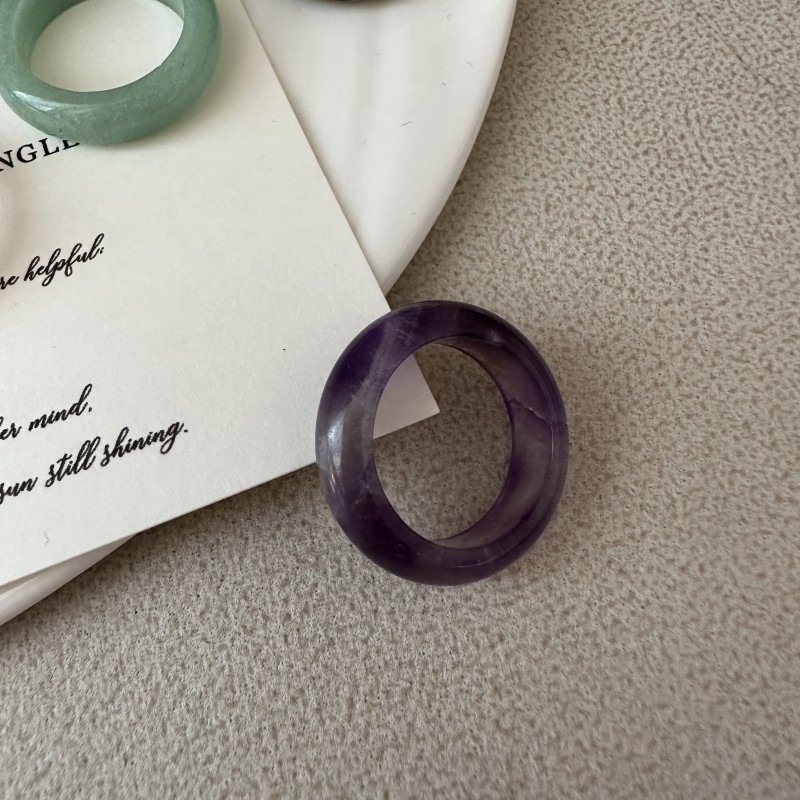 Wholesale of Korean-style niche design natural stone ring, fashionable, simple and retro Korean style rings pic 2