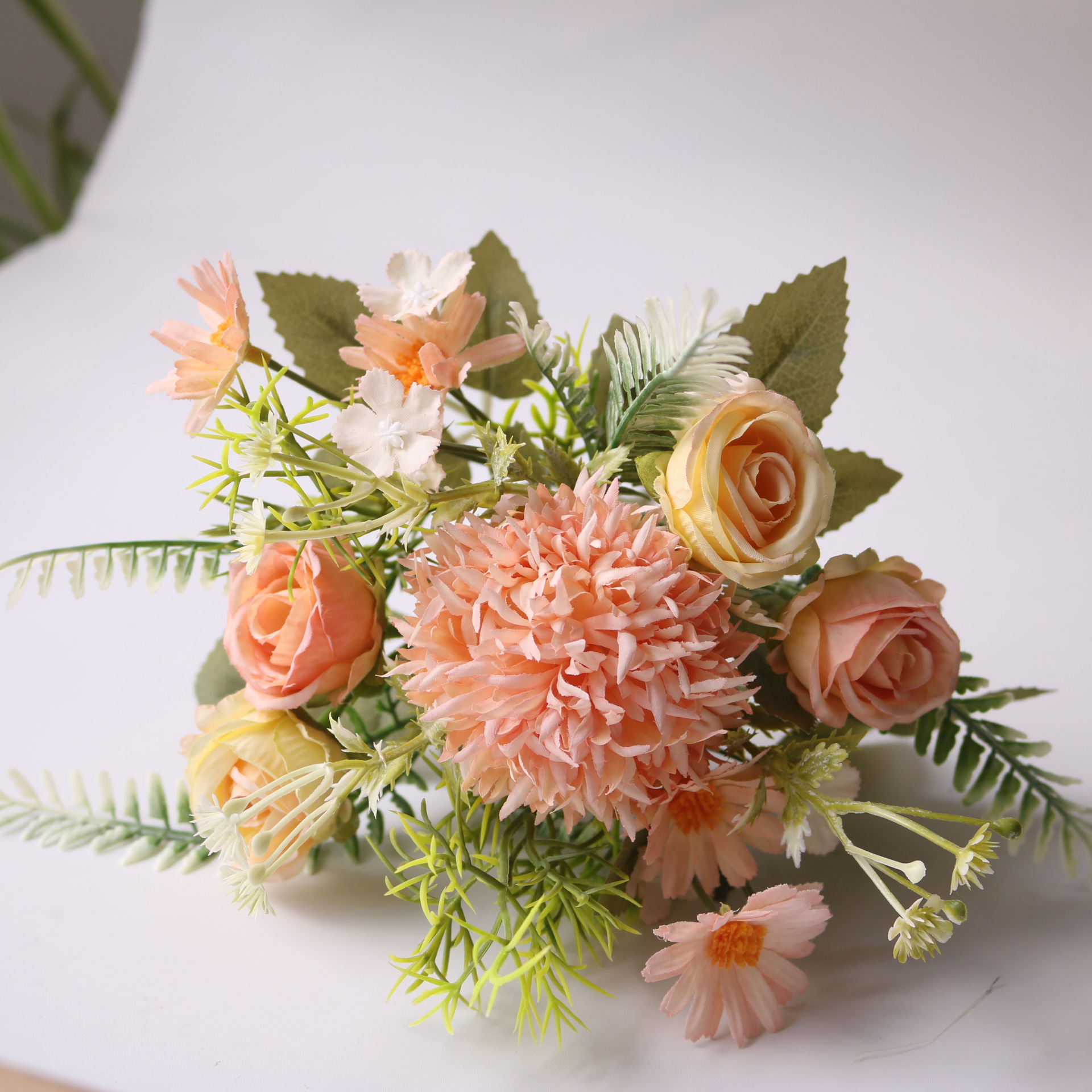 仿真花刺球玫瑰组合森系田园雏菊小把束家居装饰手工帽子头饰配件详情30