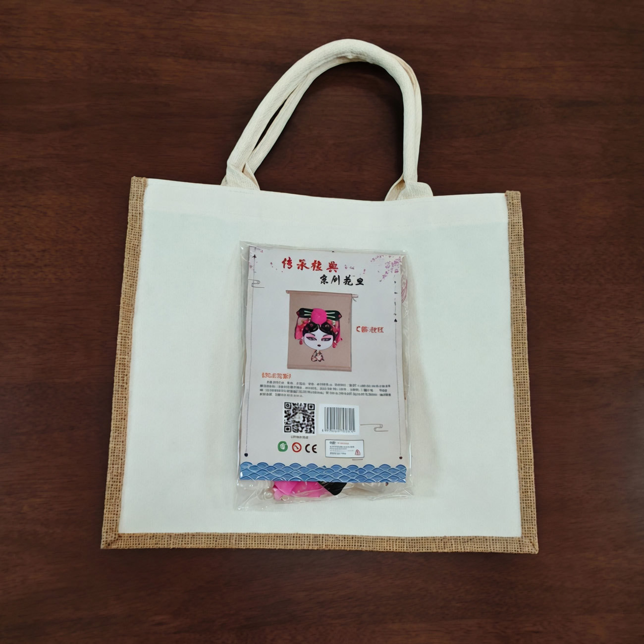非遗手工diy材料包京剧花旦帆布包社区亲子活动团建暖场手工制作详情4