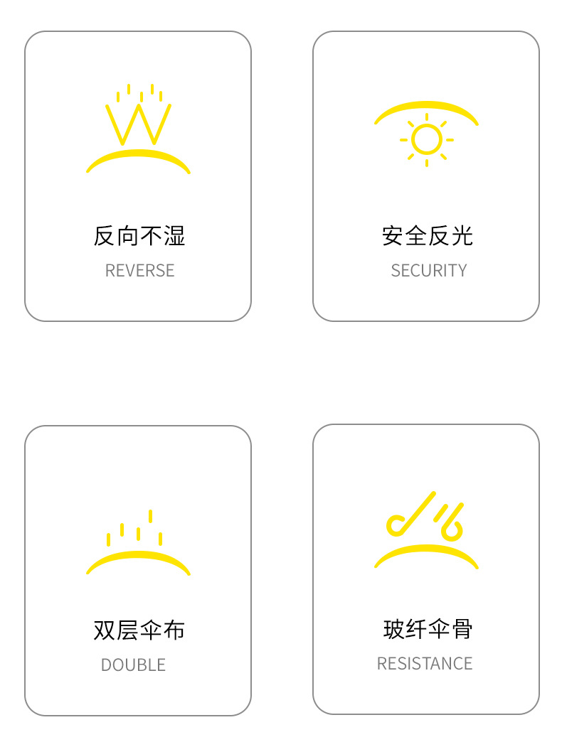 长柄双层自动反向雨伞纯色大号晴雨两用抗风防雨车载专用反向伞男详情2