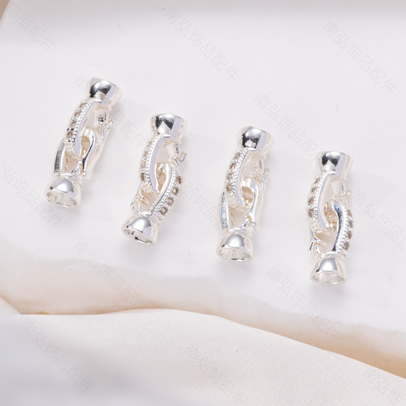 珍珠项链扣头镶锆喇叭扣万能扣收尾扣手链扣毛衣链diy珠宝配件详情15