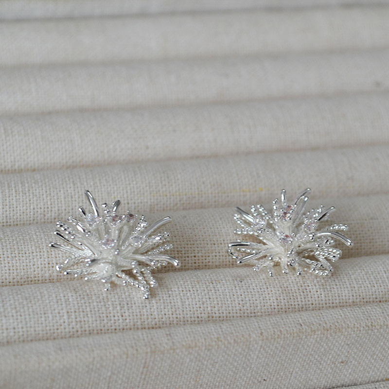 欧美小众设计复古立体璀璨烟花轻奢高级感925银针个性耳钉耳饰女详情6