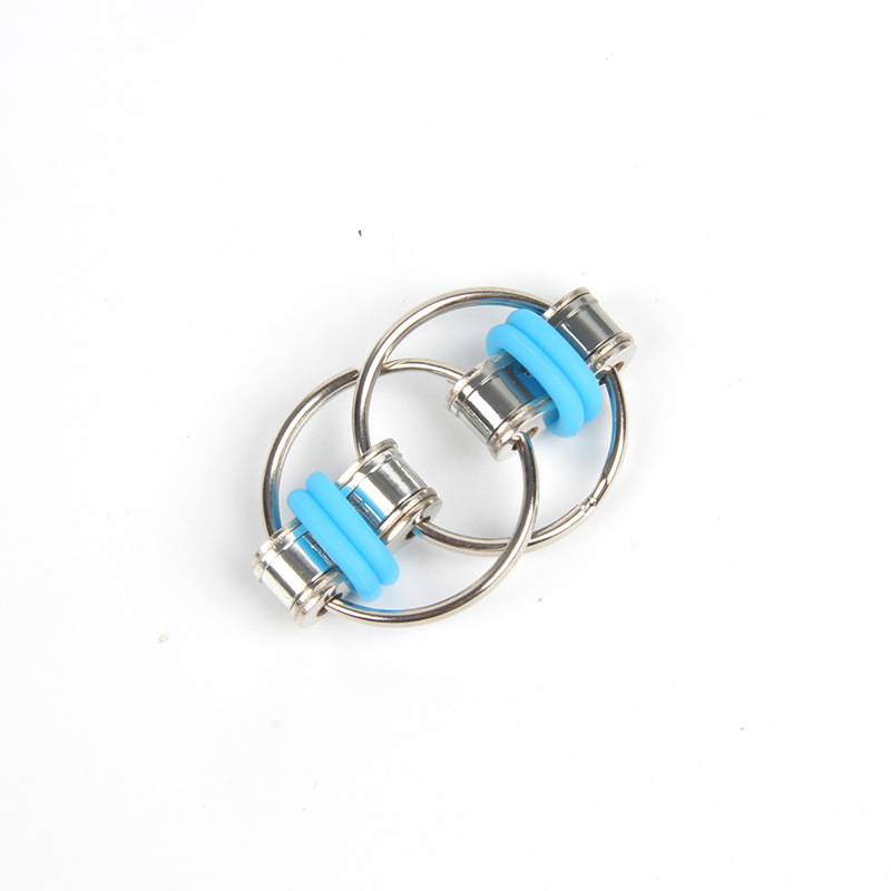 fidget cube 成人发泄自行车铁链玩具解压金属钥匙扣减压链条批发详情8