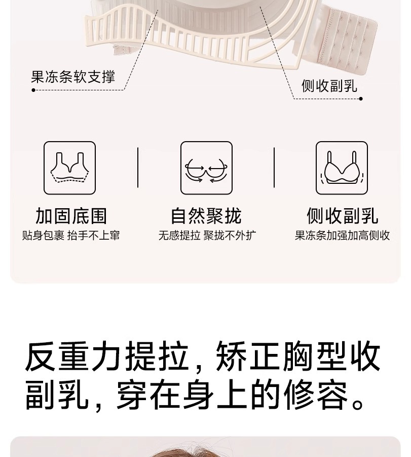 无痕内衣女大胸显小聚拢全罩杯薄款防下垂收副乳大码塑型文胸罩夏详情6