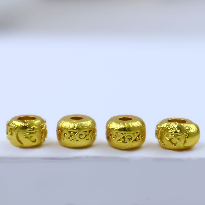 Wholesale of bracelets with strong color retention, sand gold six-character mantra, copper coins, Buddhist prayer beads, string beads, and prayer beads pic 2