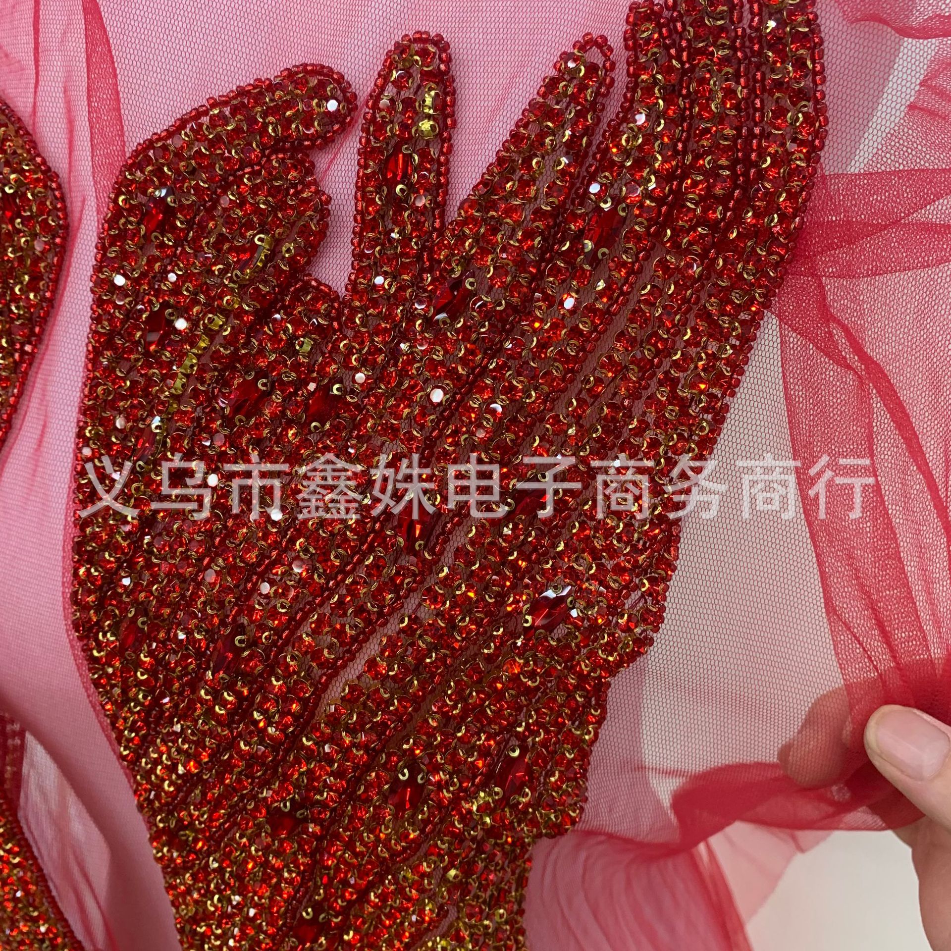 Luxurious handcrafted rhinestone applique clothing accessories with exquisite workmanship pic 7