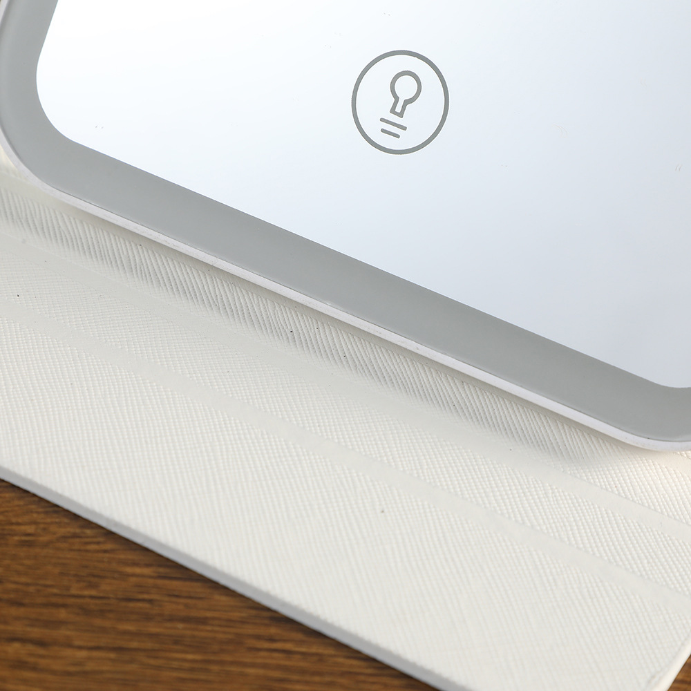 2025春季新款可折叠智控带灯梳妆镜可充电简约化妆镜宿舍美容镜女详情8