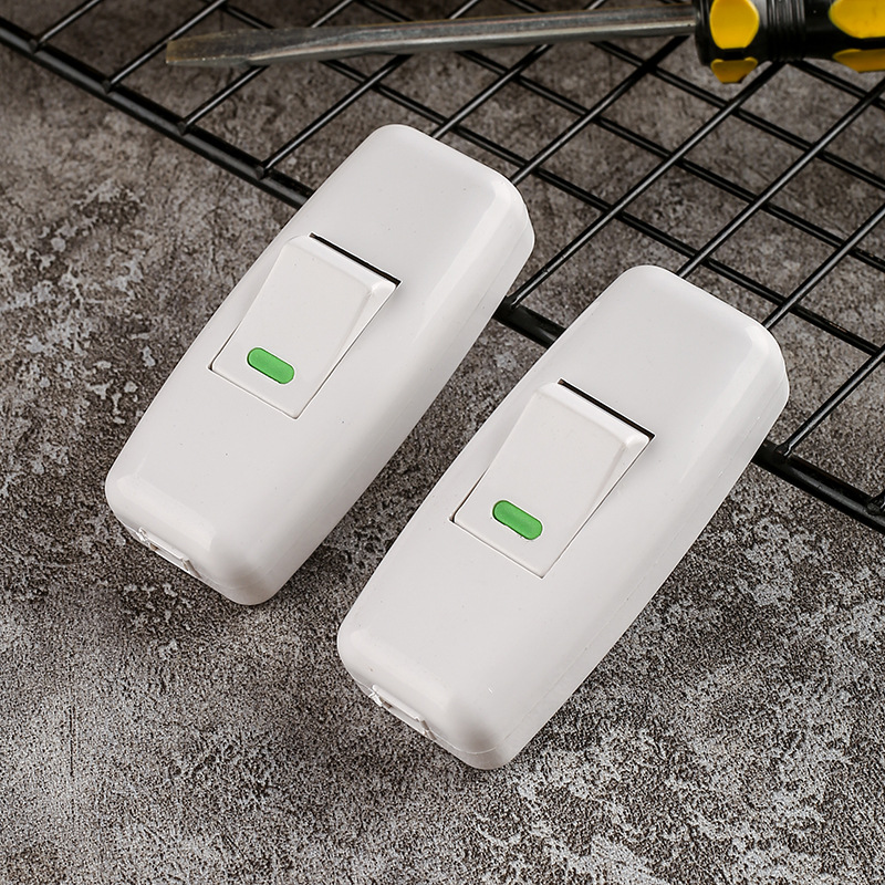 Wholesale of white headboard switch, high-power dual-outlet push-button switch, single-control wiring switch for table lamp pic 5