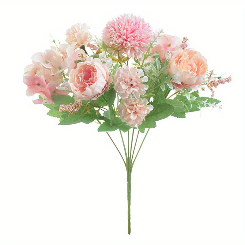 7叉组合花 仿真花小把束绢花绣球花组合绢花手捧花束家居装饰批发详情3
