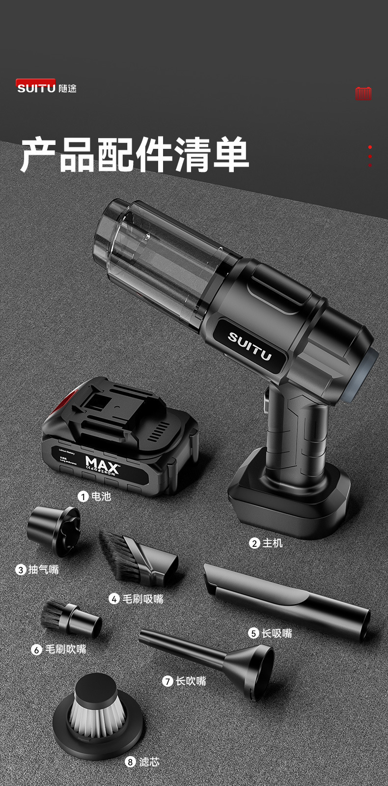 Cross-border car wireless handheld vacuum cleaner, mini household, super powerful suction, car products, portable small suction pic 15