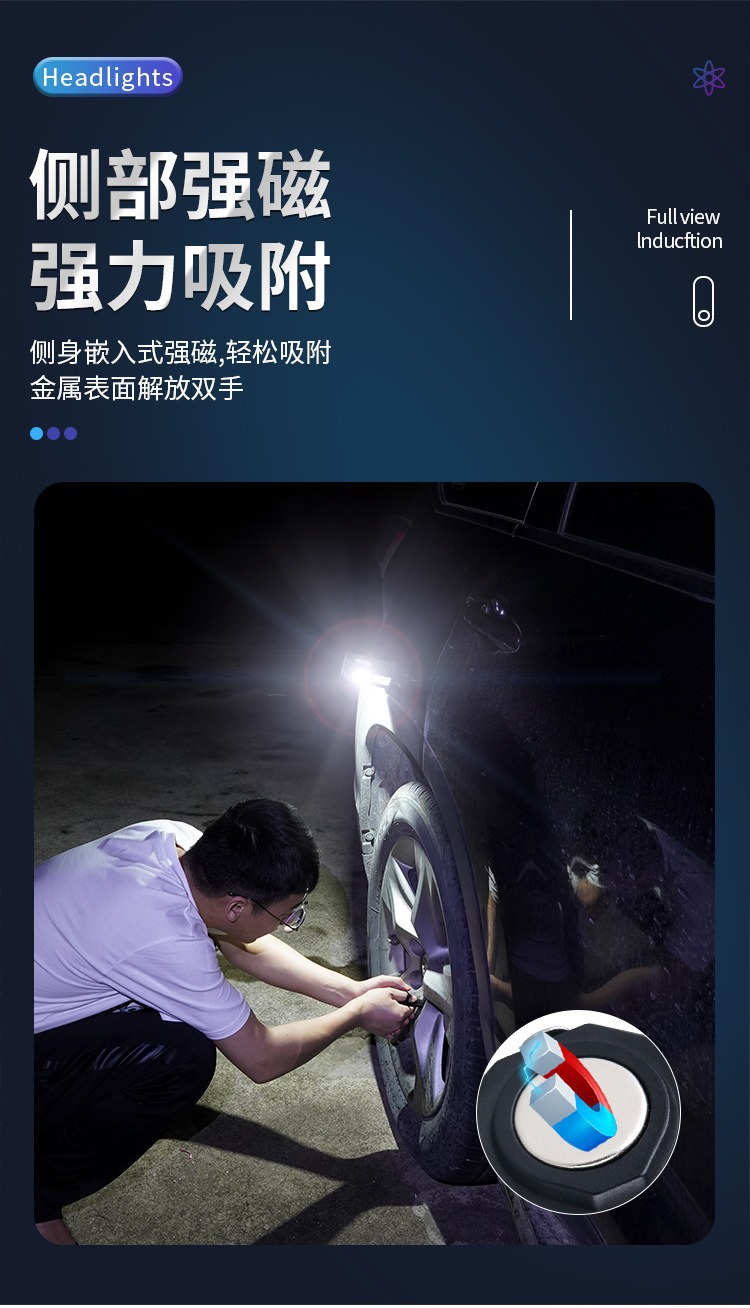 新款跨境强光头灯长续航户外运动高敏感感应头灯多功能便携工作灯详情15
