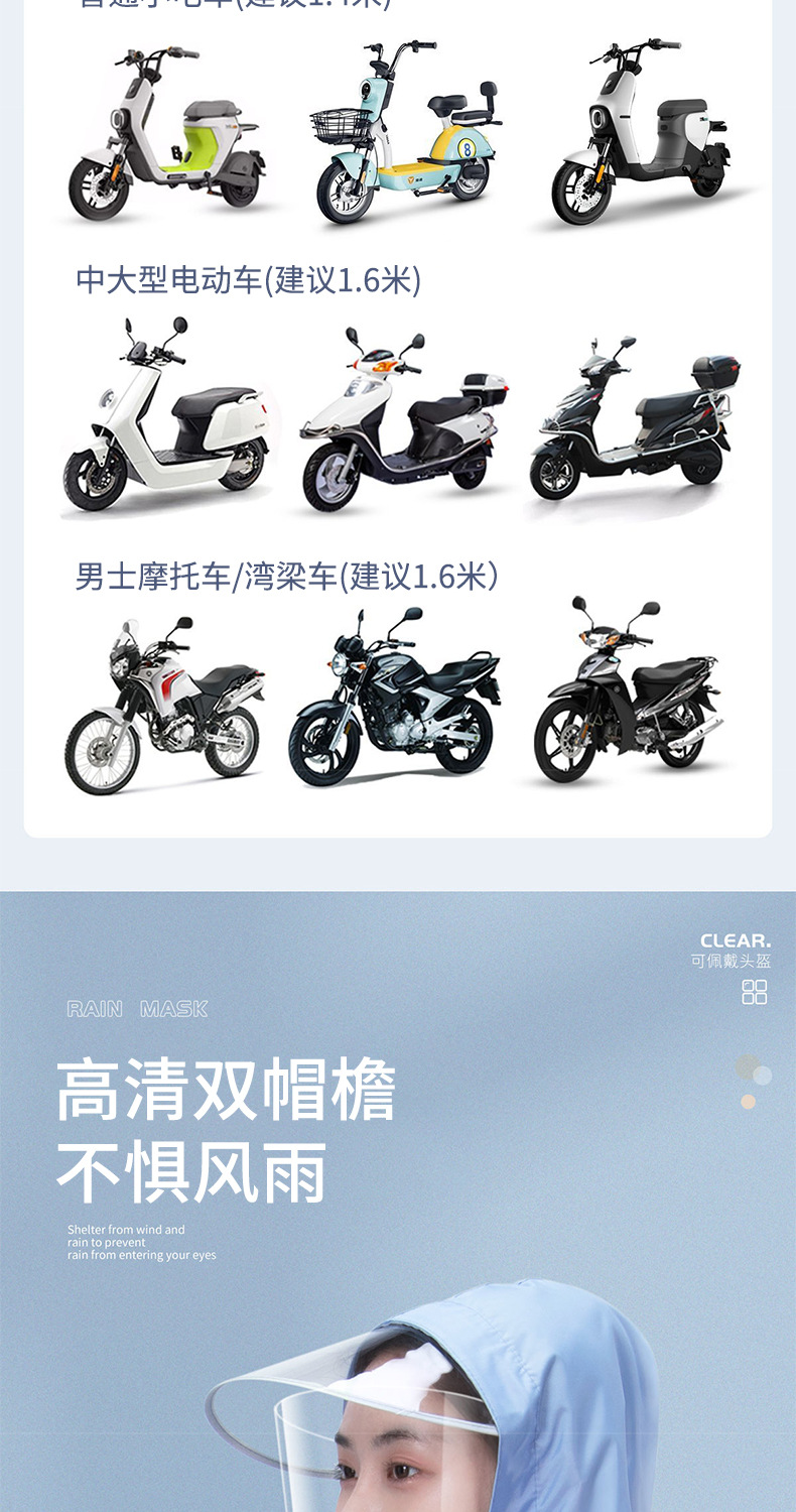 雨衣电动车女款单双人新款长款全身防暴雨男款摩托电瓶车专用雨披详情4
