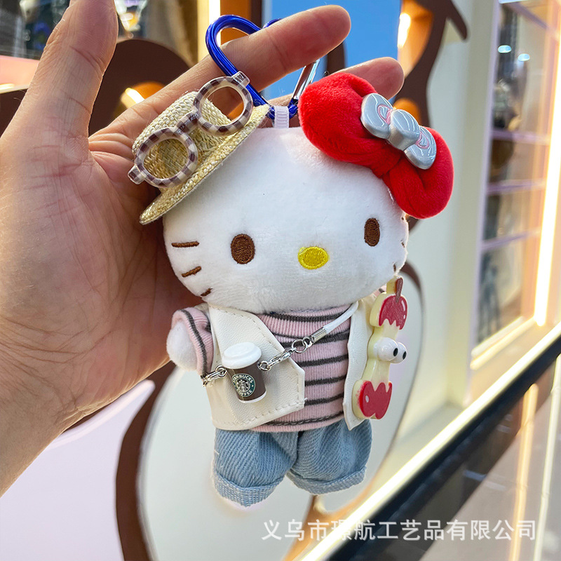 【正版】hellokitty毛绒公仔钥匙扣包包挂件背包小挂件三丽鸥玩偶详情9
