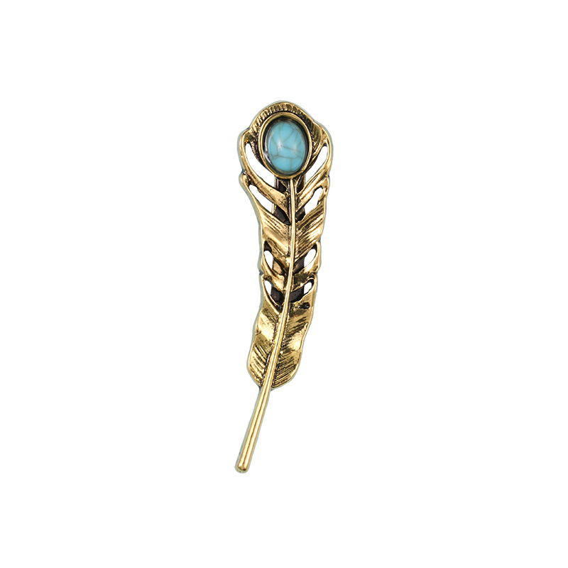 European and American feather shirt brooches, summer retro hollowed-out gemstone clothing jackets, personalized and fashionable shirt pins and accessories pic 5