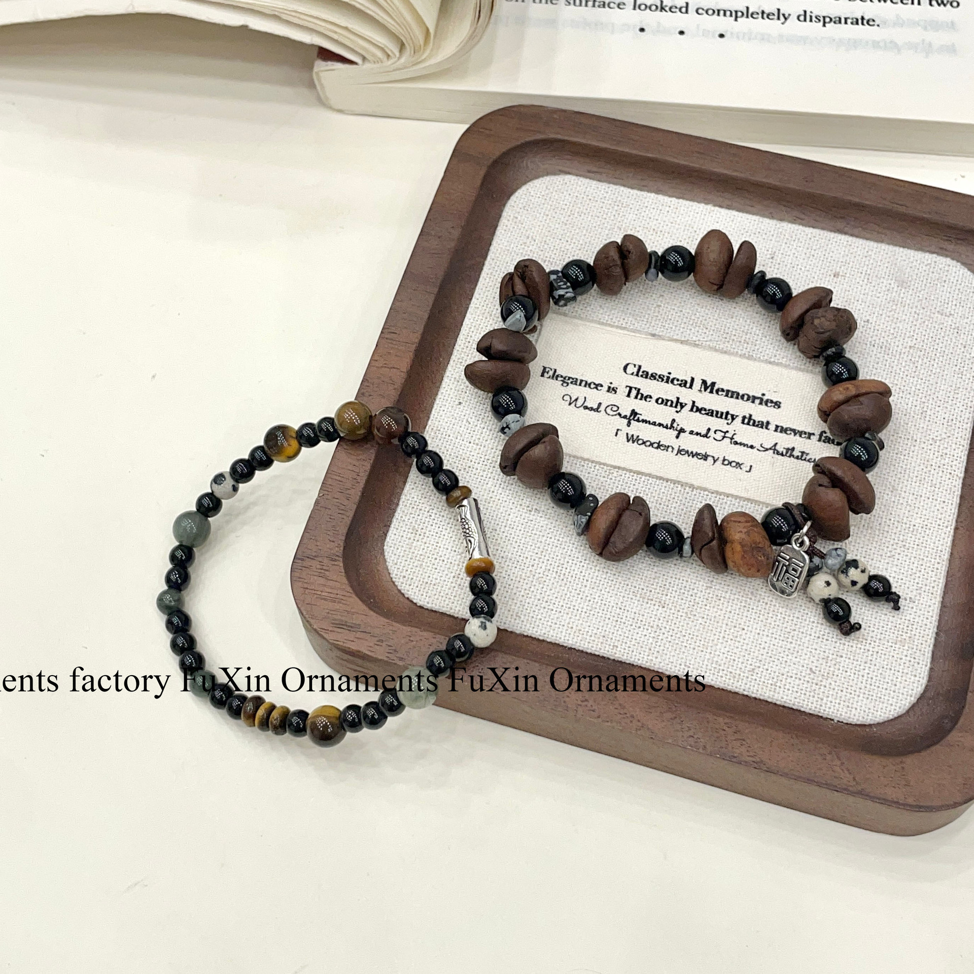 The new unique coffee bean bracelet features a niche and versatile design, a retro style for both men and women, and a new Chinese style for best friends and couples pic 13