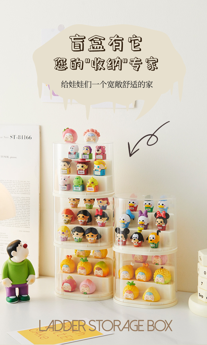 The display box, the cute grain blind box, can be stacked with dust-proof dolls, the Lego display stand, and the transparent bubble Matte figurine storage box pic 1