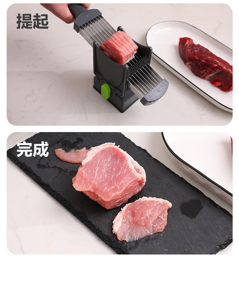 Cross-border best-selling vegetable and meat slicer, stainless steel multi-functional household quick meat slicing, shredded meat and diced meat pic 10