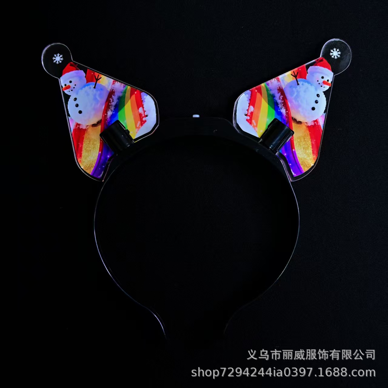 Carnival party Glowing disco ball headband 4LED lights Disco ball colorful headband party props pic 4