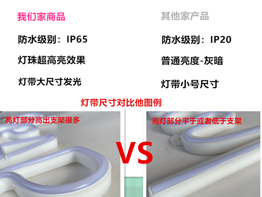 成品灯带对比图VS